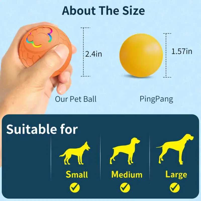 Smart Rechargeable LED Pet Ball Automatic Bouncing Rolling Interactive Toy With RGB Lights Cats Accessories Pets Toys Games X250918