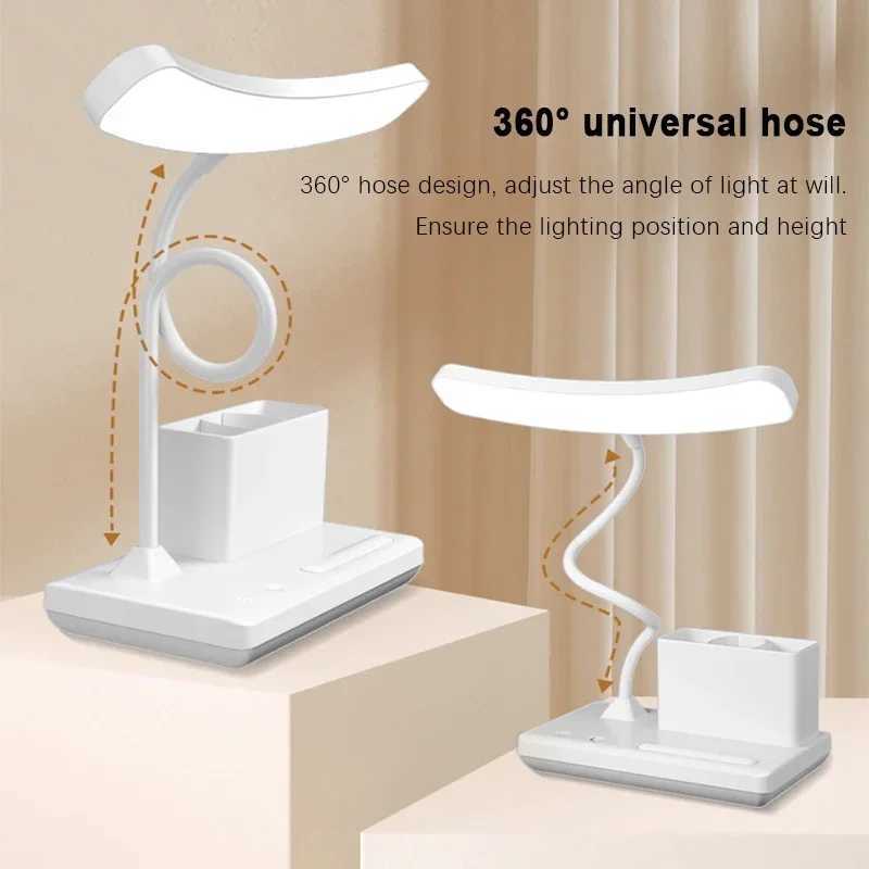 USB LED Table Lamp 3 Colors Eye Protection College Student Book Reading Lamp Night Light For Bedroom Bedside Learning Dormitory C2509181