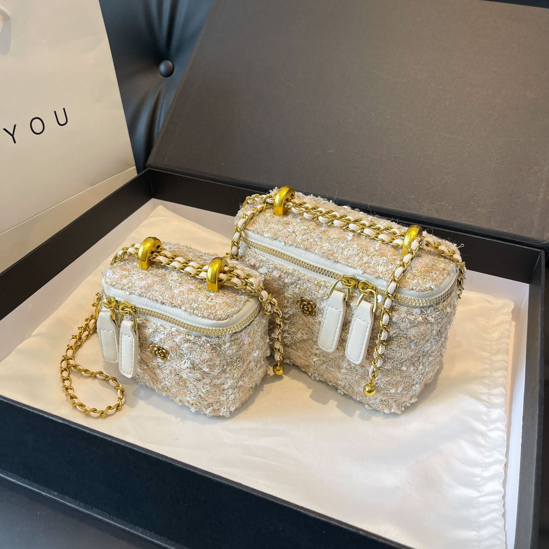 Designer bag free shipping Chain bag new small square bag cross body bag mini box bag for woman black white pink red