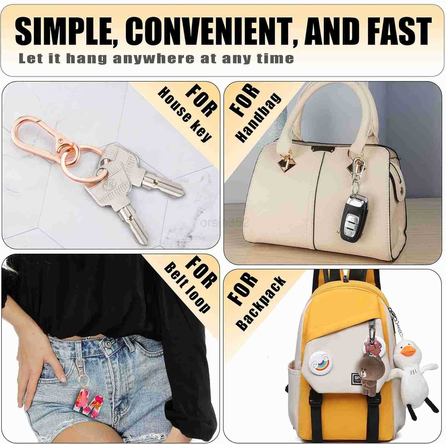 Metal Keychains Keyring Key Chain Ring Clip Holder Organizer for Home Car Keys Key Finder Women MenW250918