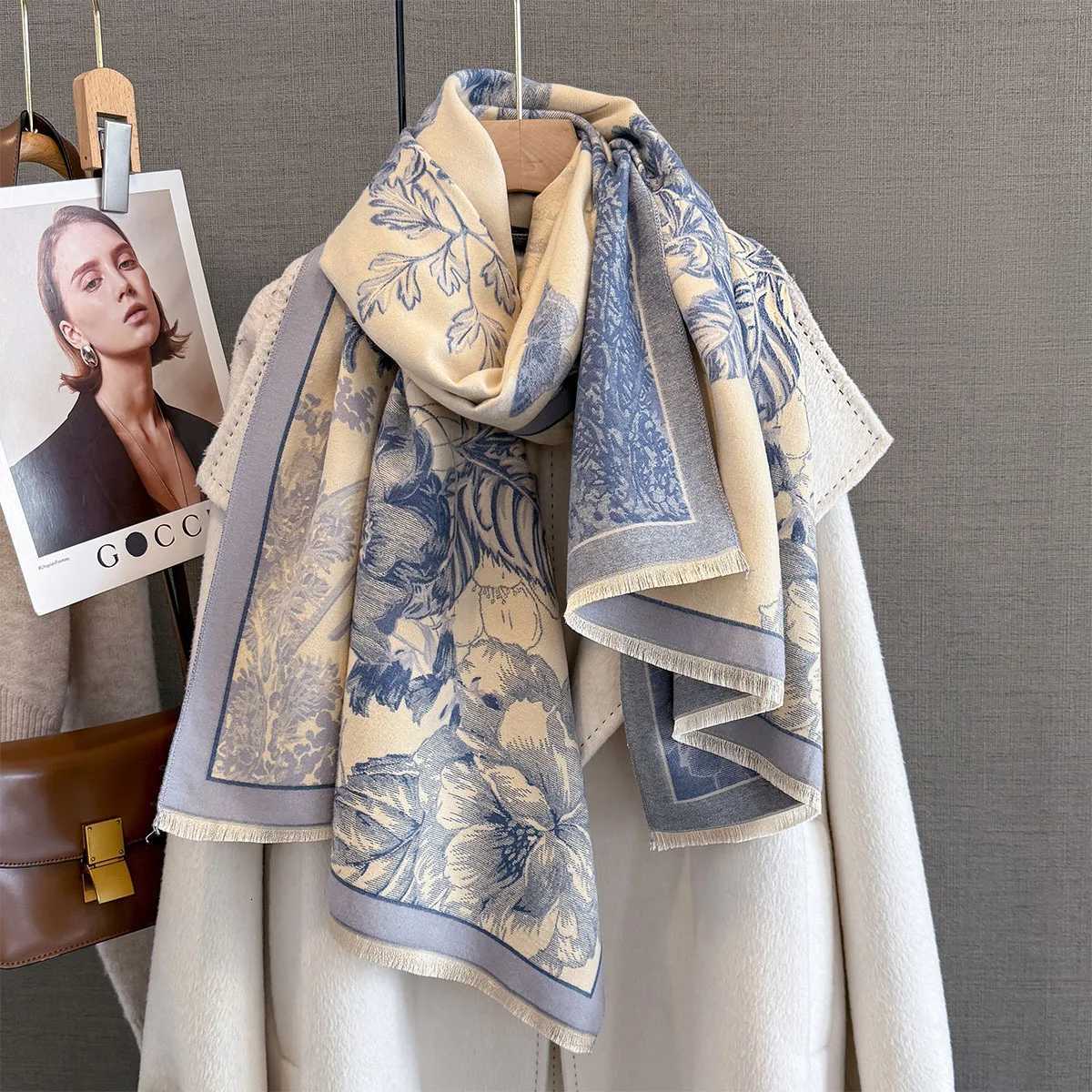 Cashmere Soft Warm Fringe Shl New Luxury Brand TwoSided Jacquard Scarf Winter Coldproof Windproof Blanket Y250918