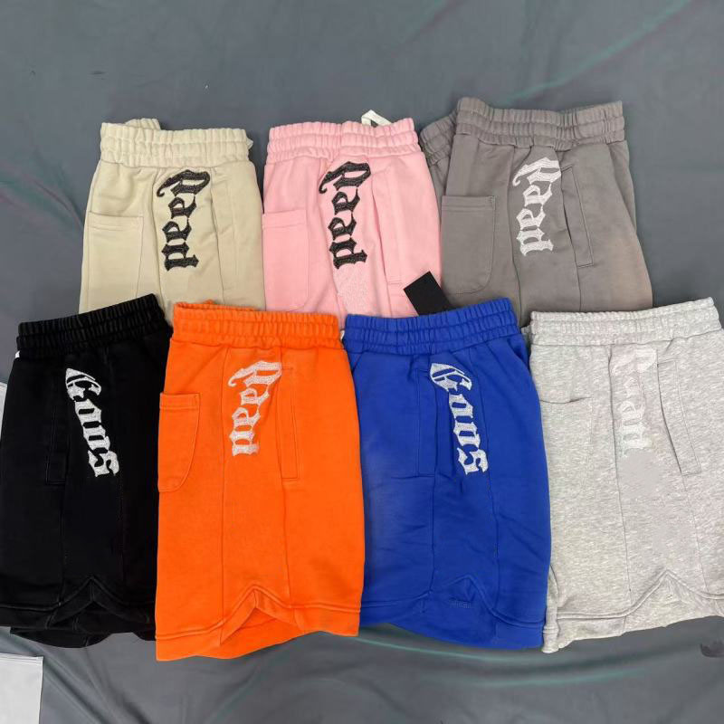 Men's Designer Shorts American High Street Summer Sport Casual Embroidered Cotton Fce Dstring orts ex Straight Leg Pants 7 Colors