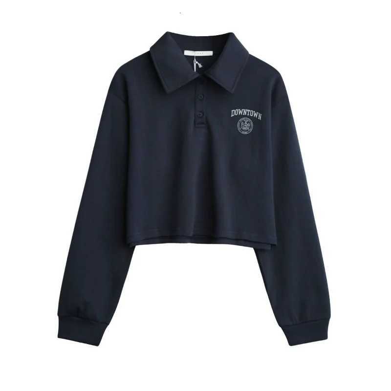 Sweatshirt Print Women Preppy Style Short Length Hoodie Long Sleeve Pullovers Button American Casual Spring Loose SudaderasZ250918