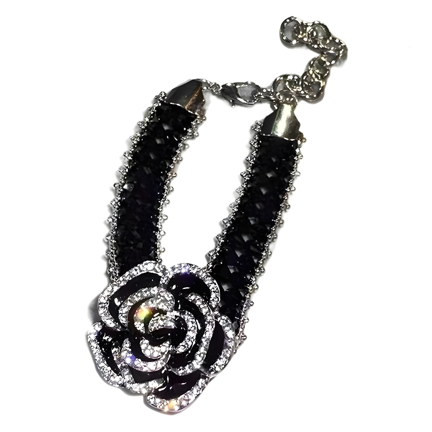 bracelets designer bracelet 2025 new black camellia oil drop Inlaid dia bracelet for women light niche Ins style Inspired jewelry accessories bracelet