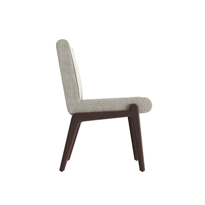 Living Room Furniture Modern Antelope - inspired Beige Fabric Armless Chair with Wooden Legs