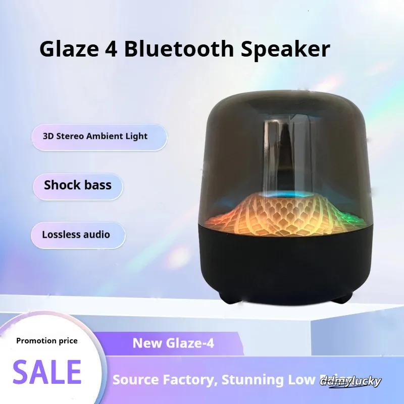 Sound Box Bluetooth Subwoofer Colorful Glass Home High Volume Wireless Computer Audience RGB LED Desktop Portable Speaker Festival New Year Gift ddmyL