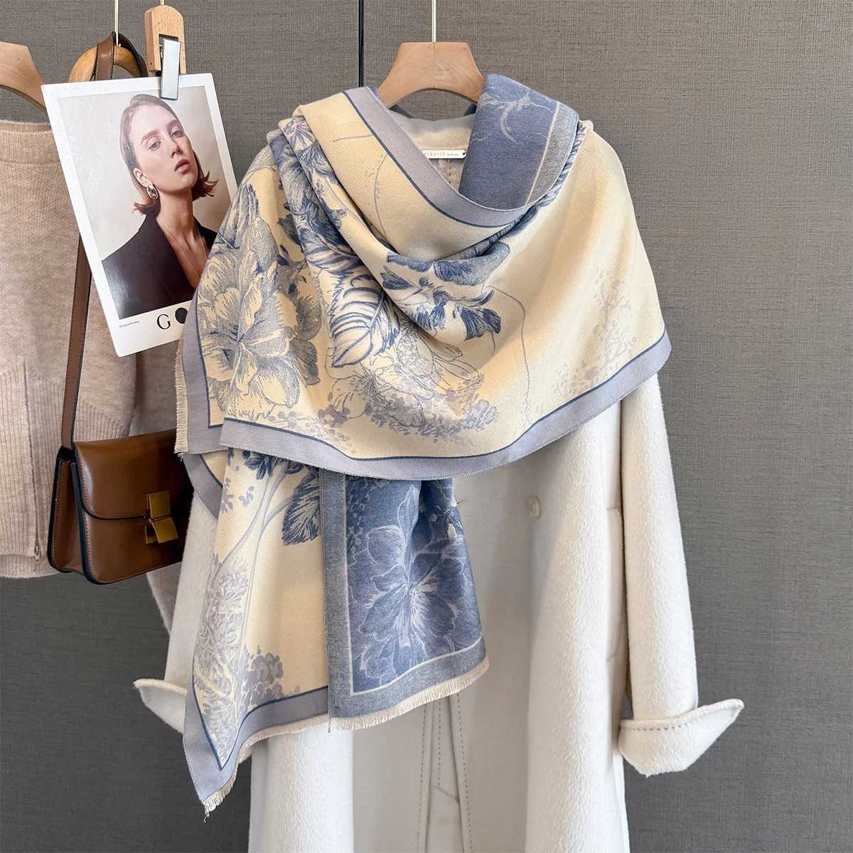 Cashmere Soft Warm Fringe Shl New Luxury Brand TwoSided Jacquard Scarf Winter Coldproof Windproof Blanket Y250918
