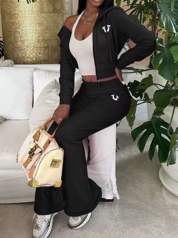 1302 European American Cross-Border U Series Fashion Sweatshirt and Pants Set