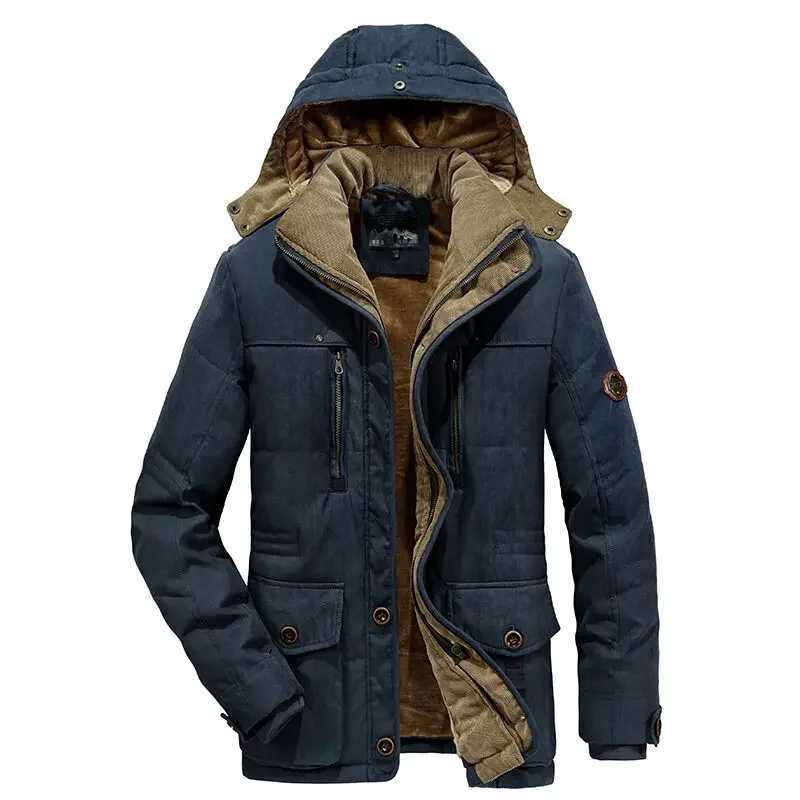 Waterproof Fleece Hooded Men Outdoor Jacket Mens Coats Hat Windbreakers Parka Men New Mens Leisure Velvet Thick Warm Coat L2509181
