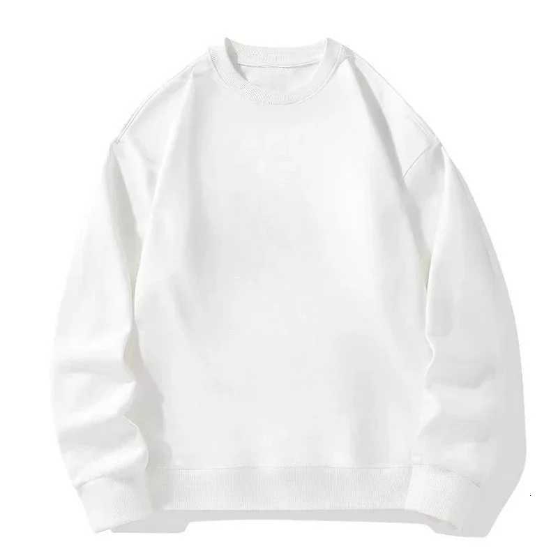 mens and womens Solidcolor Crewneck hoodie suitable highstreet American style heavyweight longsleeved top for couplesZ250918