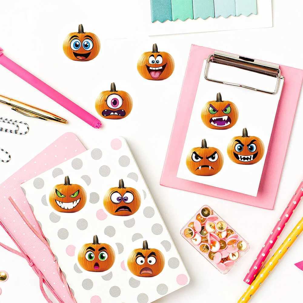 500PCS Pumpkin Expression Roll Stickers Happy Halloween Nostalgia Aesthetic Cartoon Creative Luggage Home Coffee Bicycle Decor C250918