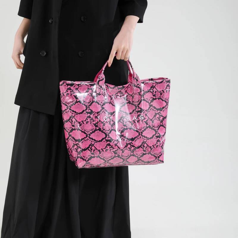 2025 New Women's PU Handbag Fashion Designer Handbag Large Capacity Uphandle Bag Serpentine Commuter Bag Waterproof Unique Hobo Bag