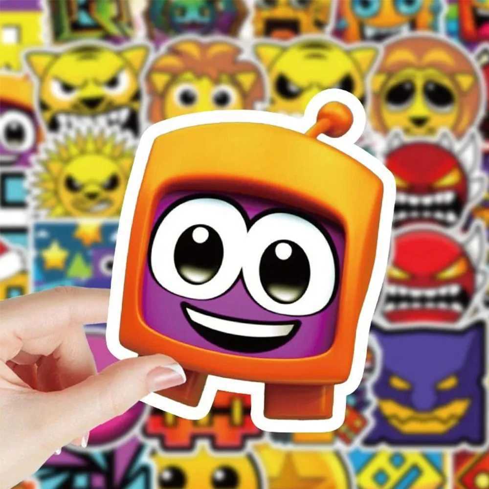 103050pcs Cute Cartoon Game Stickers Geometry Dash Decals for Water Bottle Phone Csae Laptop Skateboard Fun for Kid Toys C250918
