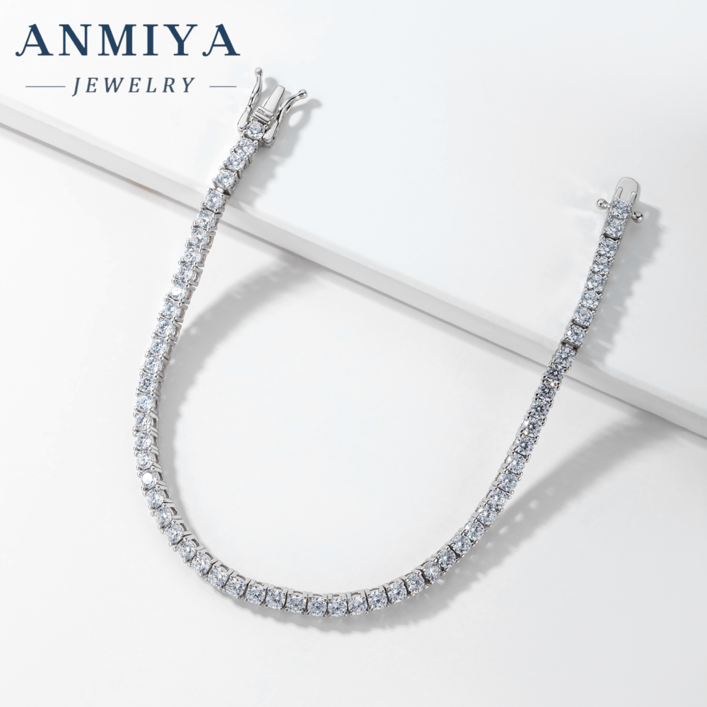 Tennis Bracelet 925 Sterling Silver Jewelry Leaf Bracelet Silver 925 Zircon Tennis Bracelet Men's and Women's