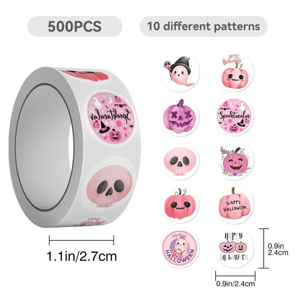 500PCS Cartoon Pink Halloween Roll Stickers Mini Cute Water Cup Notebook Stationary Decoration Stickers C250918
