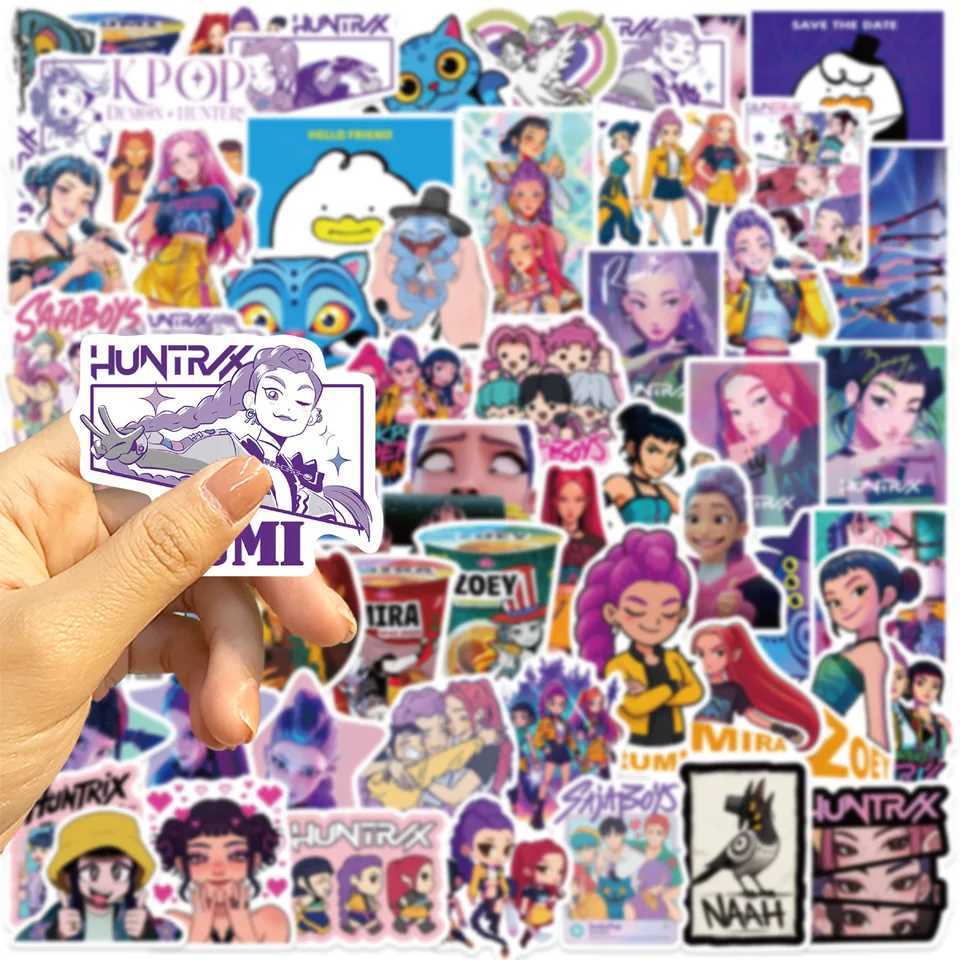 60PCS KPOP DEMON HUNTERS HUNTRX Cartoon Graffiti Stickers Phone Guitar Laptop Notebook Suitcase Waterproof Sticker Kids Toys C250918