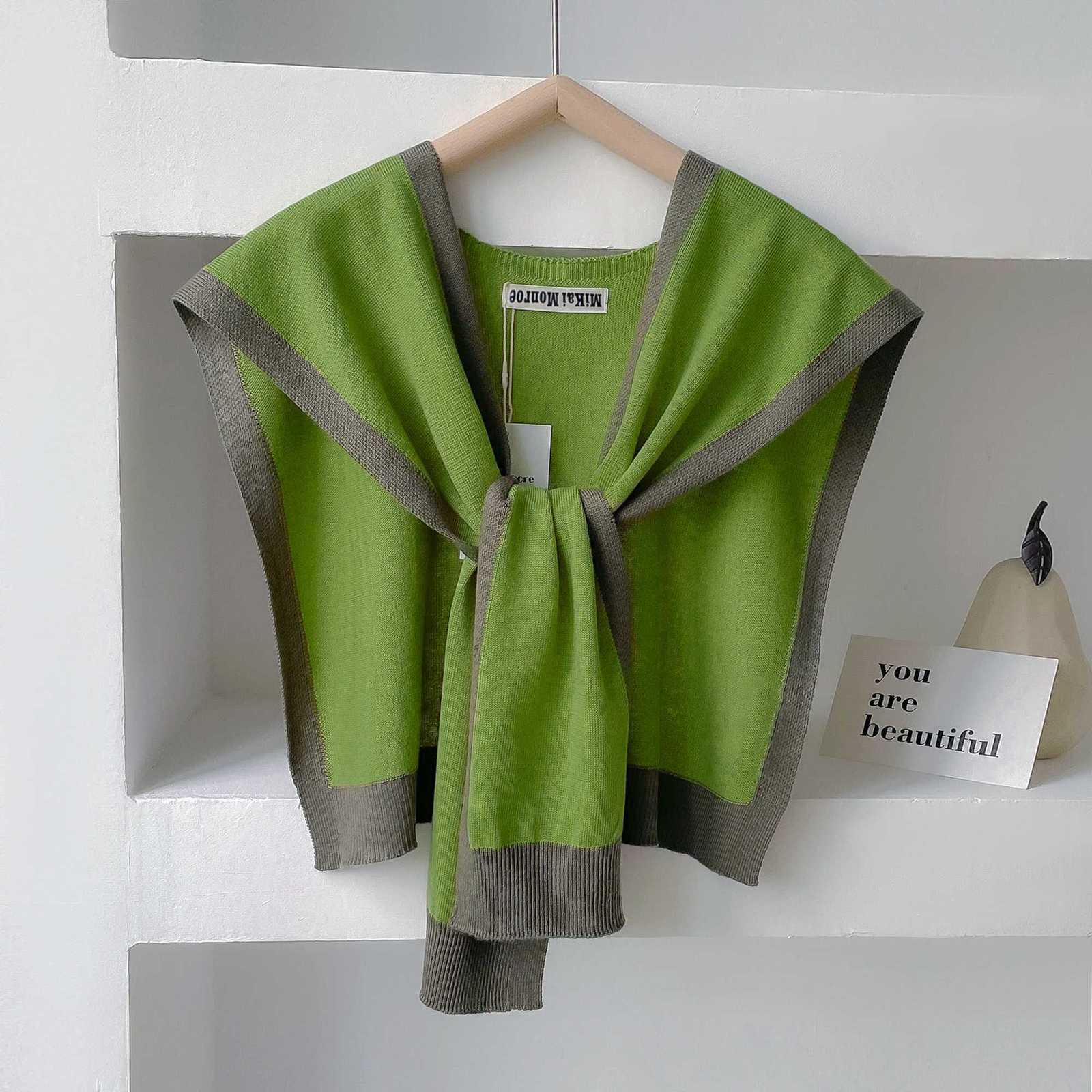 2025 Spring And Autumn Knitted Shl With Summer Off AirConditio Ro Neck And Shoder Scarf Casual Fashion Outdoor Y250918