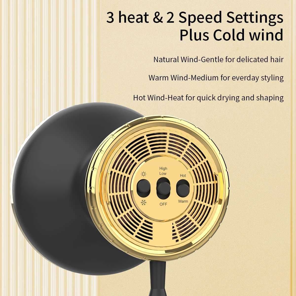 Hair dryer with hood for blowing and drying hair. Diffuser with powerful airflow for curling hair. Special hair dryer for strong wind styling L250918