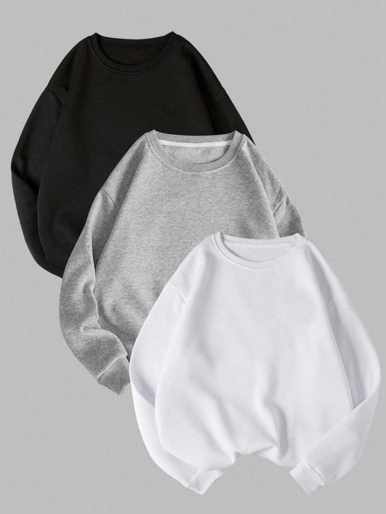 Autumn Winter Solid Womens Sweatshirts Casual Loose Comfortable Pullovers Crewneck Warm Fleece Hoodie Sporty Basic Woman ClothesZ250918