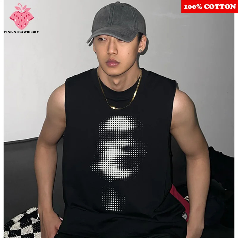 American Abstract face Vest Men Summer Sport Sleeveless Tshirt Fitness Swimm Run Vest Quick Dry Y2k Top men clothing 250918