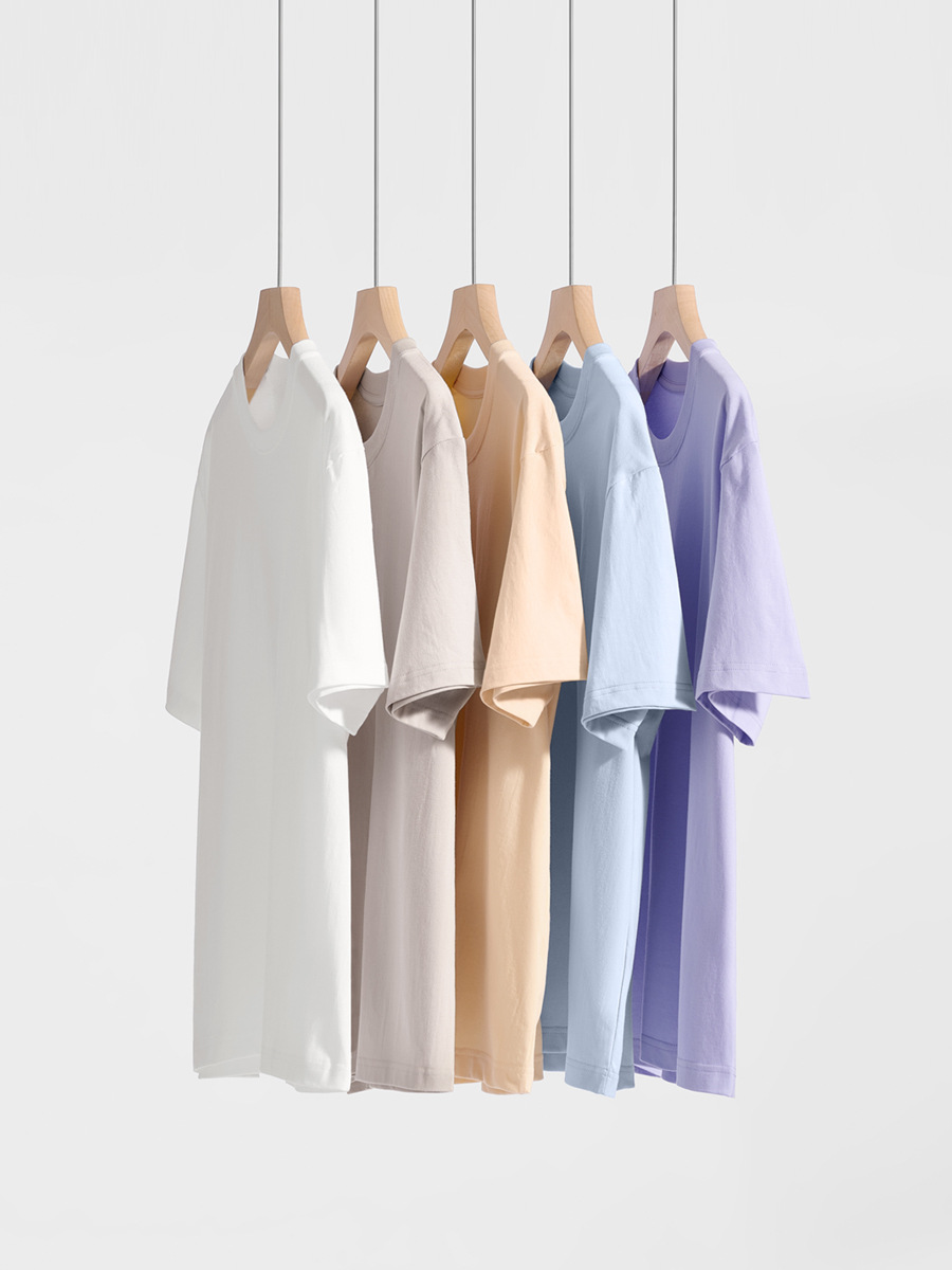 Men's Spring New White Short-Sleeve T-Shirt: Loose Cotton Solid-Colored Top, Perfect for Layering/Inner Wear, Customizable-11D