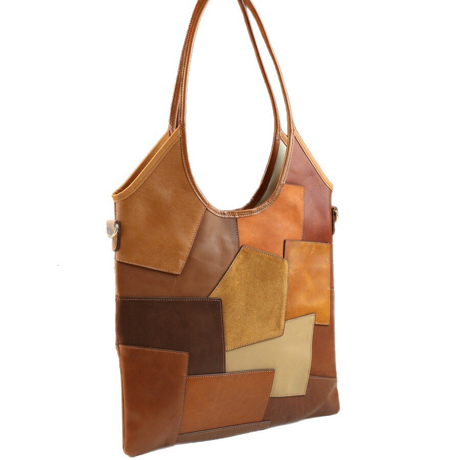 2025 Autumn/Winter New Retro Patch Leather Design Handbag Light Luxury Elegant Style Women's Underarm Bag Designer Bag