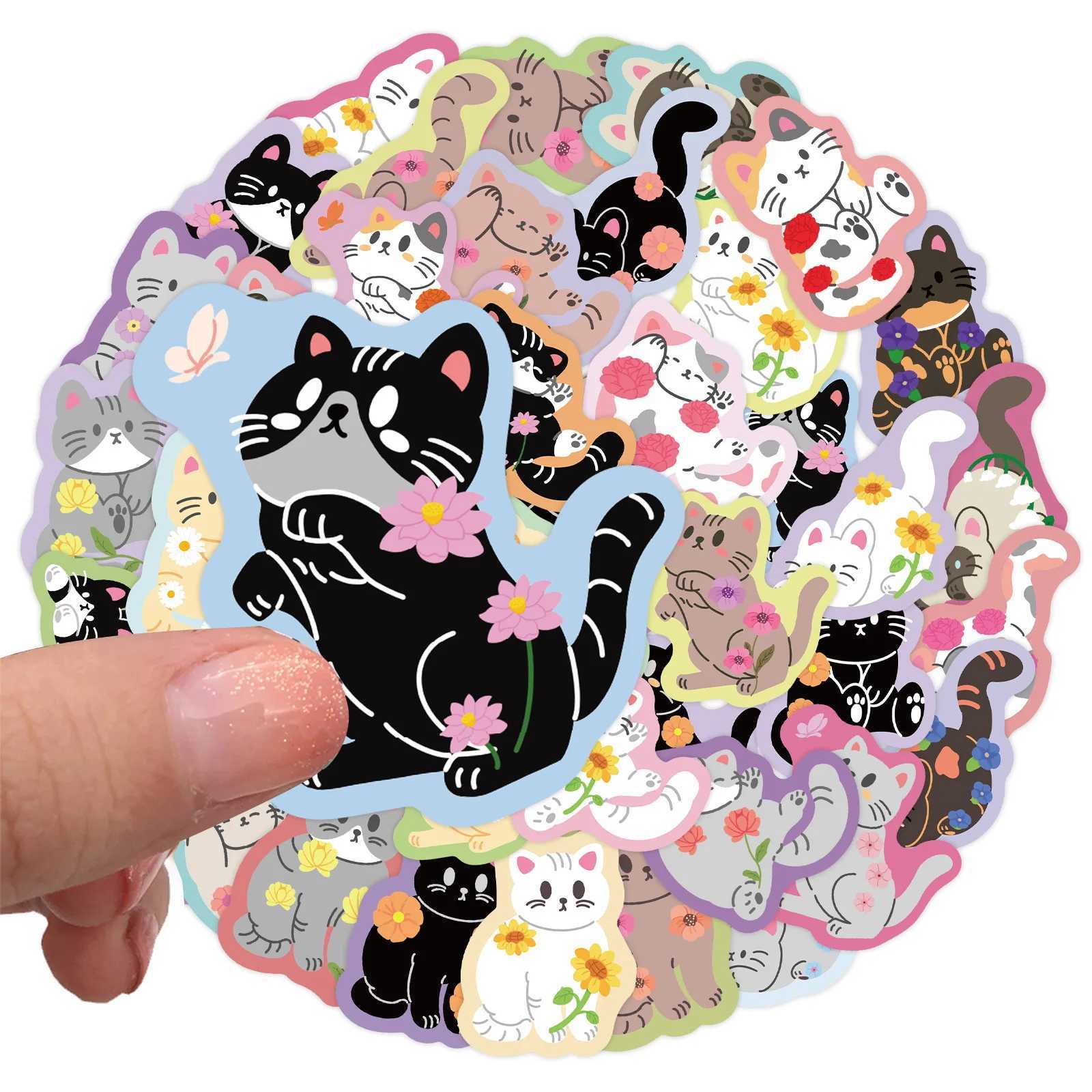 50PCS Kawaii Colorful Cat Stickers Cute Kitten Decals For Phone Laptop Suitcase Notebook Vinyl Decals C250918