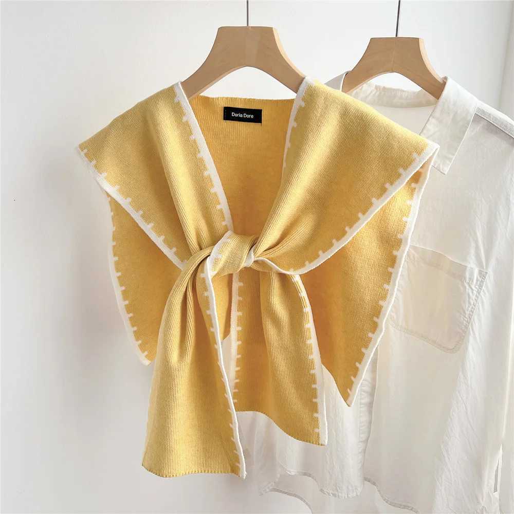 Wen Fashion Solid Color Knitted Shl Scarf Autumn And Winter Ces With Shirts Clothes Decorative Scarves Windproof Y250918