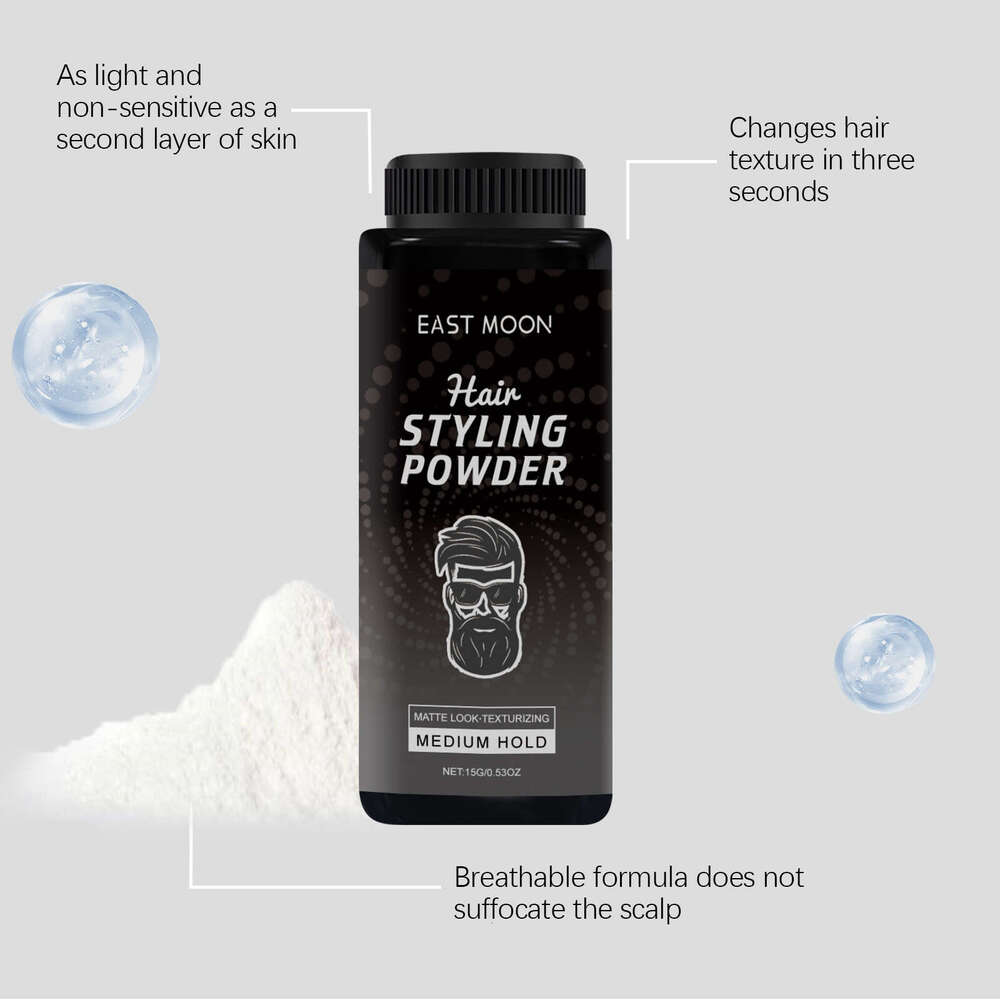 EAST MOON Men's Airy No-Wash Oil Control Matte Natural Styling Volumizing Powder