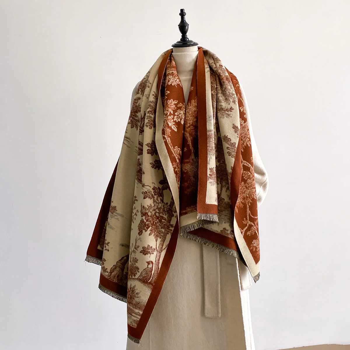 Luxury traSoft Imitation Cashmere Scarf for Wen Winter Thicke Jacquard Wr Shl with Stylish Patterns Y250918