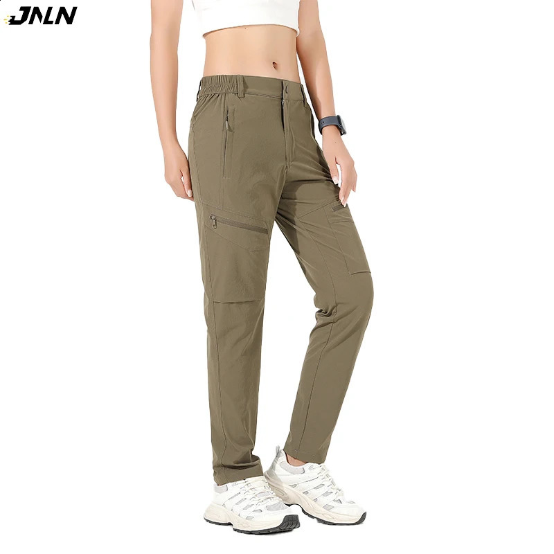JNLN Womens Summer Pants Outdoor 4Way Elasticity Waterproof Hiking Camping Climbing Mountaineering Quick Dry Trousers 250918