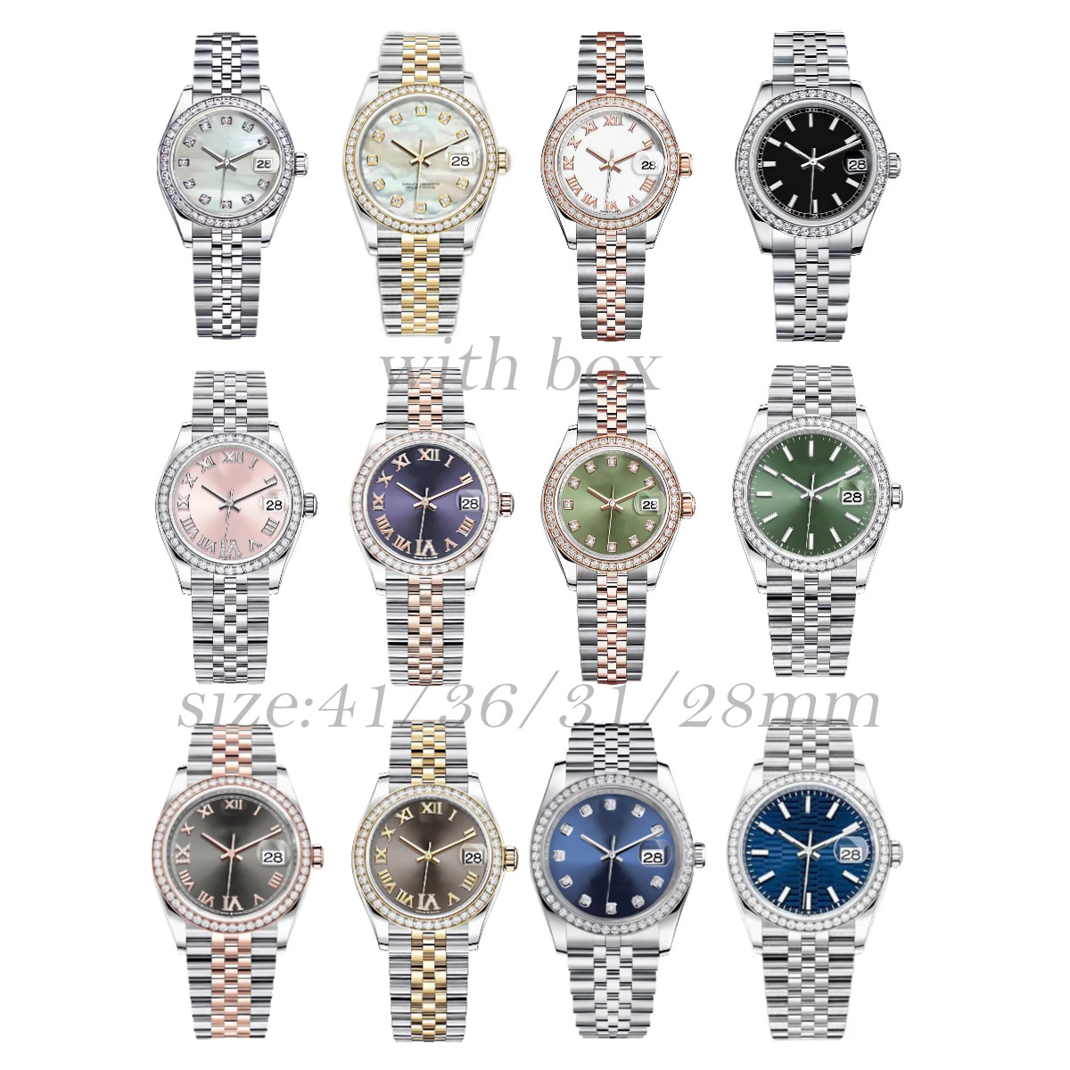 Mens Automatic Watch 41/36MM dial 2813 movement Watches Women 31/28MM quartz Wristwatches 904L stainless steel Strap Sapphire Luminous Luxury Montre de lux With box