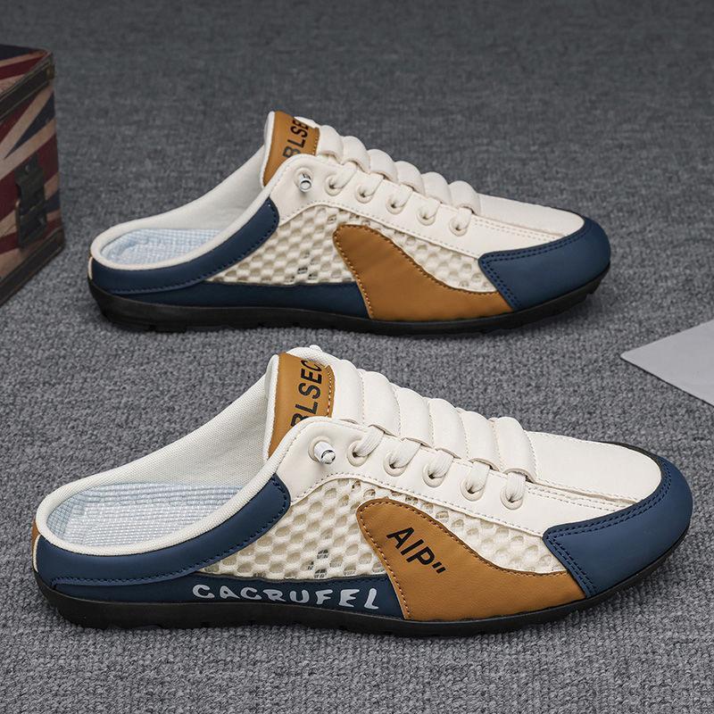 2025 Men's Summer Breathable Mesh Lazy Slip-on Heelless Casual Sandals Sports Shoes, Soft Sole Sports, Non-slip and Wear-resistant, Excellent Foo