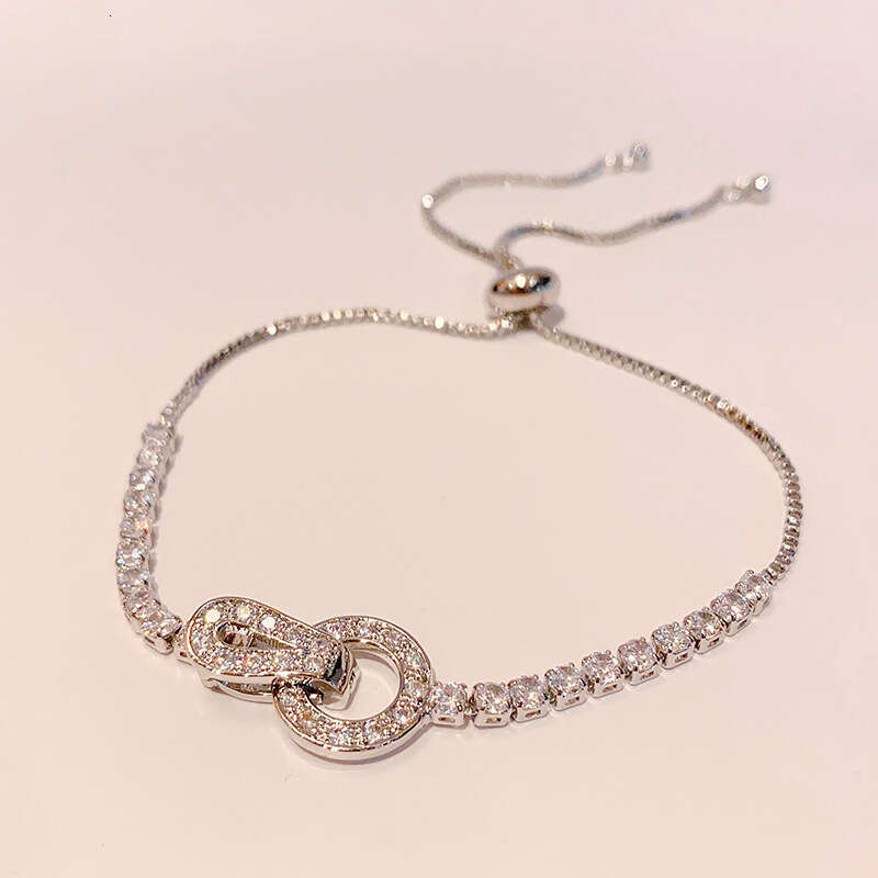 New Korean Style Round Bag Full Dia Zircon Bracelet for Women, Niche Design, Fashionable Versatile Light Jewelry ddmypluto