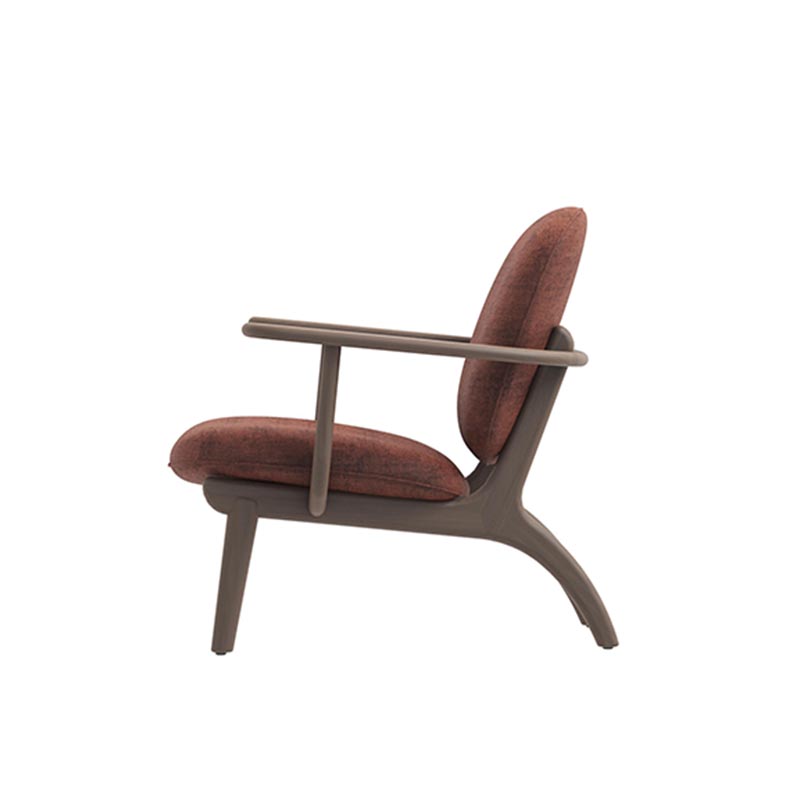 Living Room Furniture Modern Elk - inspired Brown Fabric Lounge Chair with Wooden Frame, Perfect for Living Room