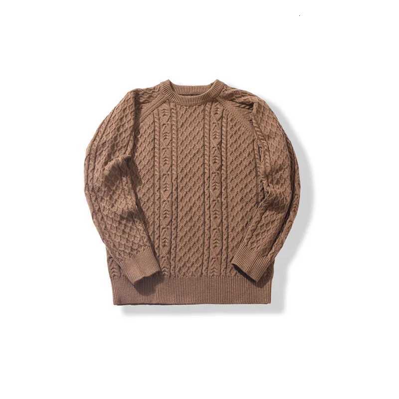 Men British Style Retro Solid Color Pullover Woolen Knitted Warm Casual Sweater Male Fried Dough Twists Fisherman Sweater ClothZ250918