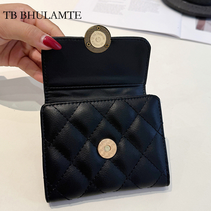 TB BHULAMTE Free Shipping New Fashion Designer Wallet For Women Short Quilted Embroidered Multi-card Slot Personalized Card Holder Coin Luxury Purse H