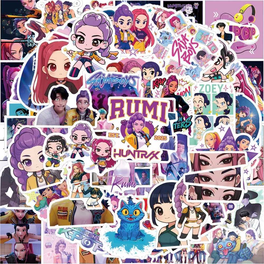 55110PCS KPop Demon Hunters Stickers Anime Demon Hunters Derpy Tiger DIY Stickers Scrapbooking Phone Decoration Stickers C250918