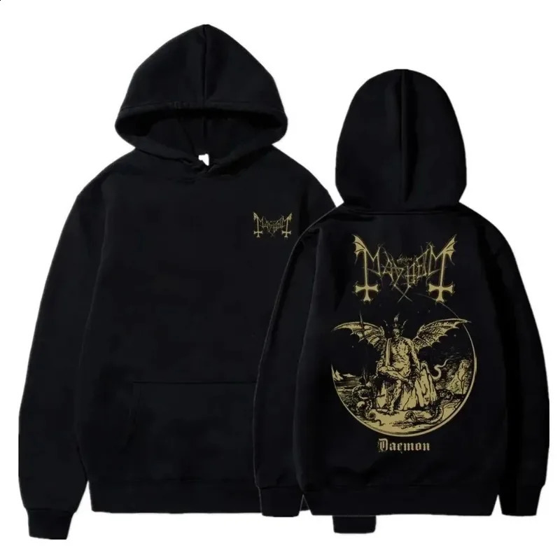 Men Clothing Pullover Hoodies Mayhem Black Metal Graphic Fabric Street Fashion Hoodie Casual Street Roller Skating Cyberpunk 250918