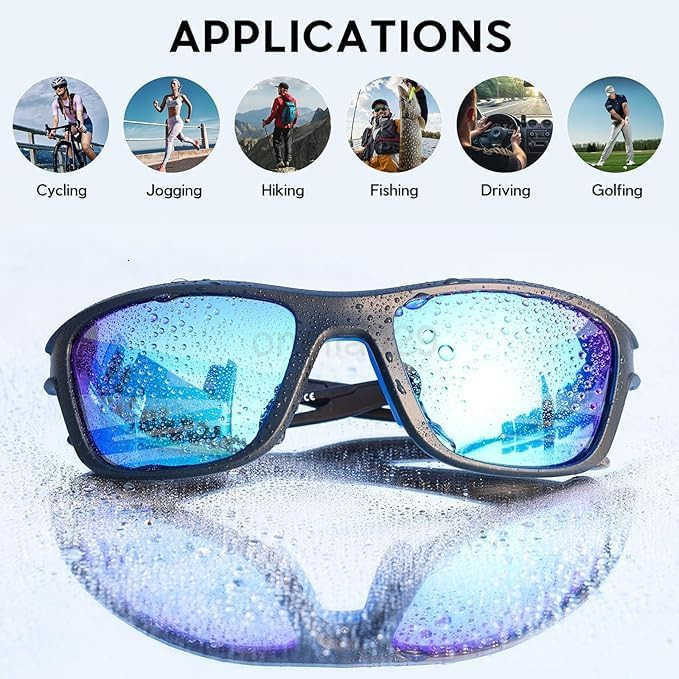 Sports Polarized Sunglasses for Men Woman Wrap Around Sun Glasses UV Protection for Running Cycling Fishing Driving W250918
