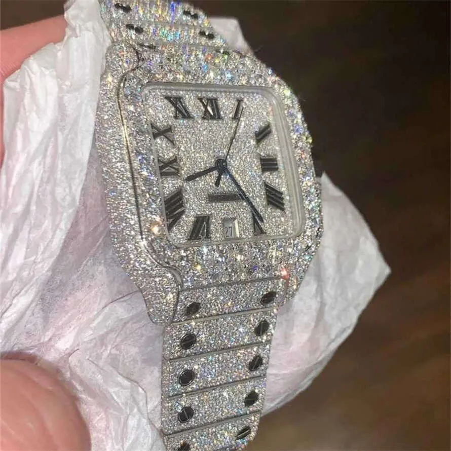 Moissanite Diamond Iced Out Designer Mens Watch Quality Automatic Movement Watches 2025 A1