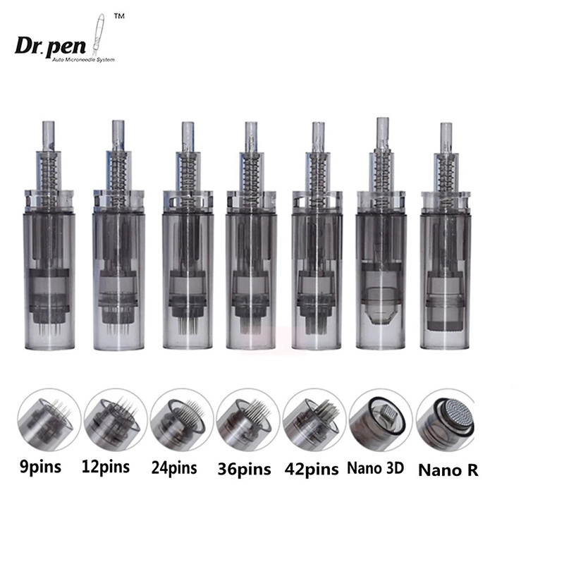 Dr Pen A7 Ultima Series Needles - 100pc Dermapen Replaceable Tips with Multiple Pin Options for Skin Regeneration 9 12 24 36 42 Nano Pin Derma Stamp C