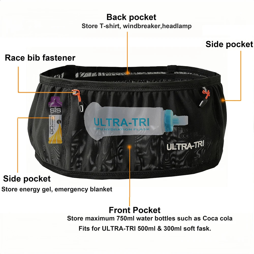 ULTRATRI Marathon Race Belt Bag Outdoor Sports Hydration Trail Running Jogging Cycling High Elastic Waist Bag 250918