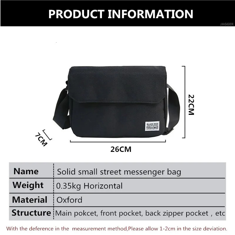 Men Small Oxford Shoulder Messenger Bags Solid Leisure Satchels Crossbody Fashion Street Bags for Male Cross Body Casual 250917