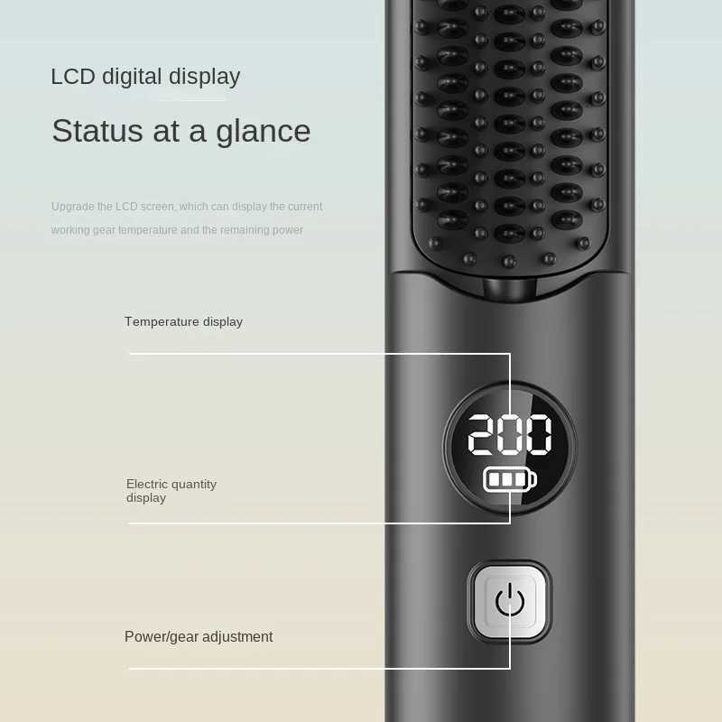 USB Charging Hair Straightener Comb Brush Portable Smoothing Hair Straightening Brush for Salonquality Styling on the Go C250918