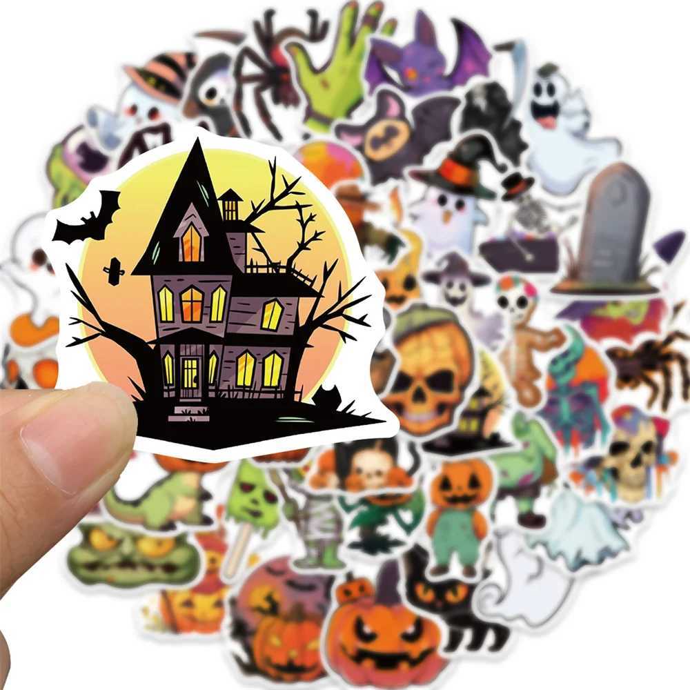New Hot 50pcs Cartoon Halloween Series Non Repetitive Graffiti Stickers DIY Laptop Luggage Phone Waterproof Decoration Kids Gift C250918