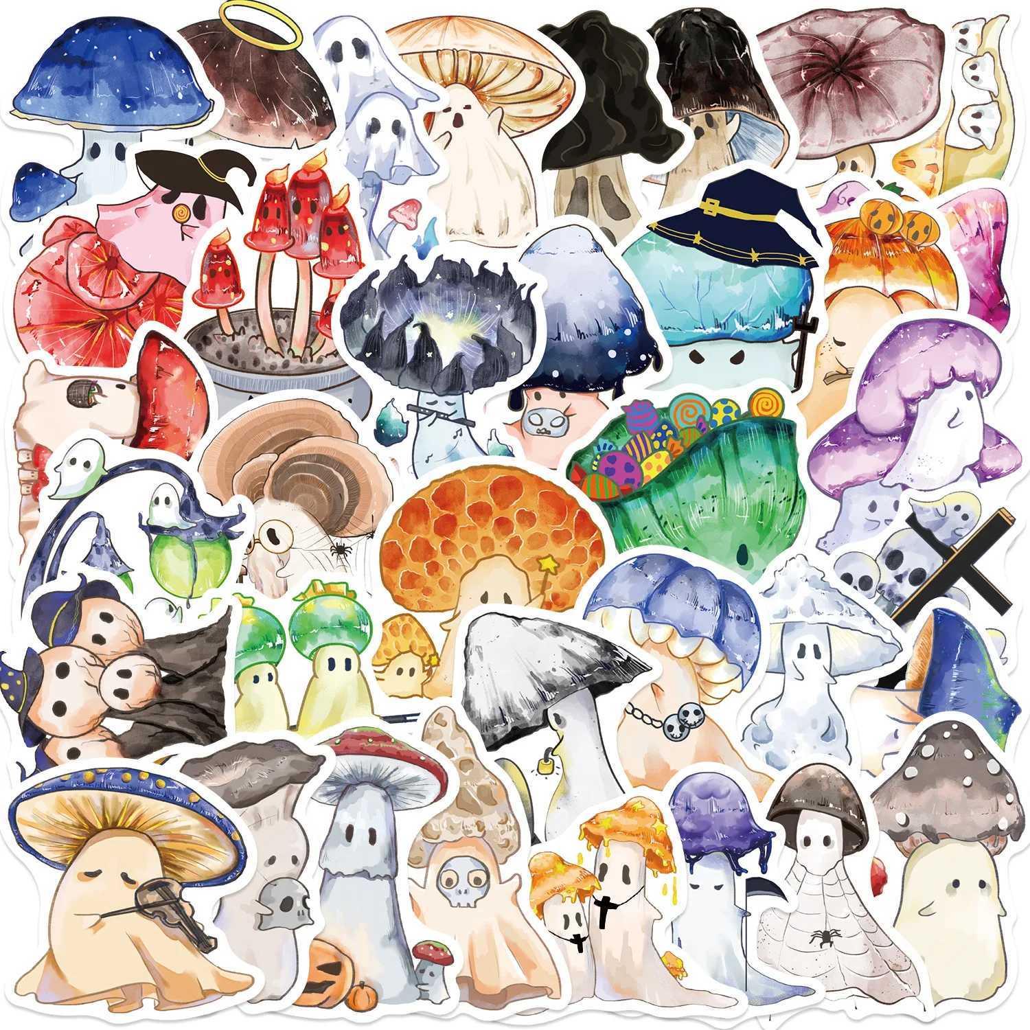 50PCS Cartoon Halloween Mushroom Ghost Graffiti Stickers Decorative Luggage Notebook Diy Waterproof Stickers Stationary C250918