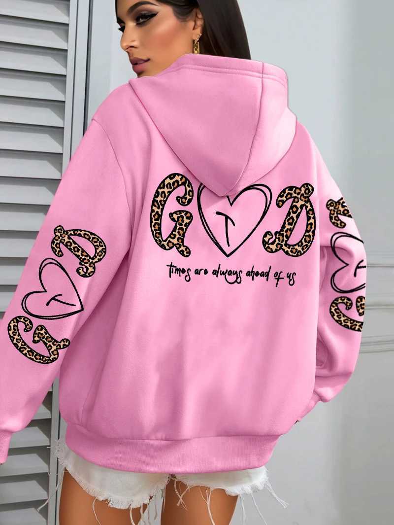 God Times Always Ahead Of Us Printing Women Hoody Loose Hip Hop Hoodie Casual Fleece Sportswear Y2K AllMatch Pocket HoodiesZ250918