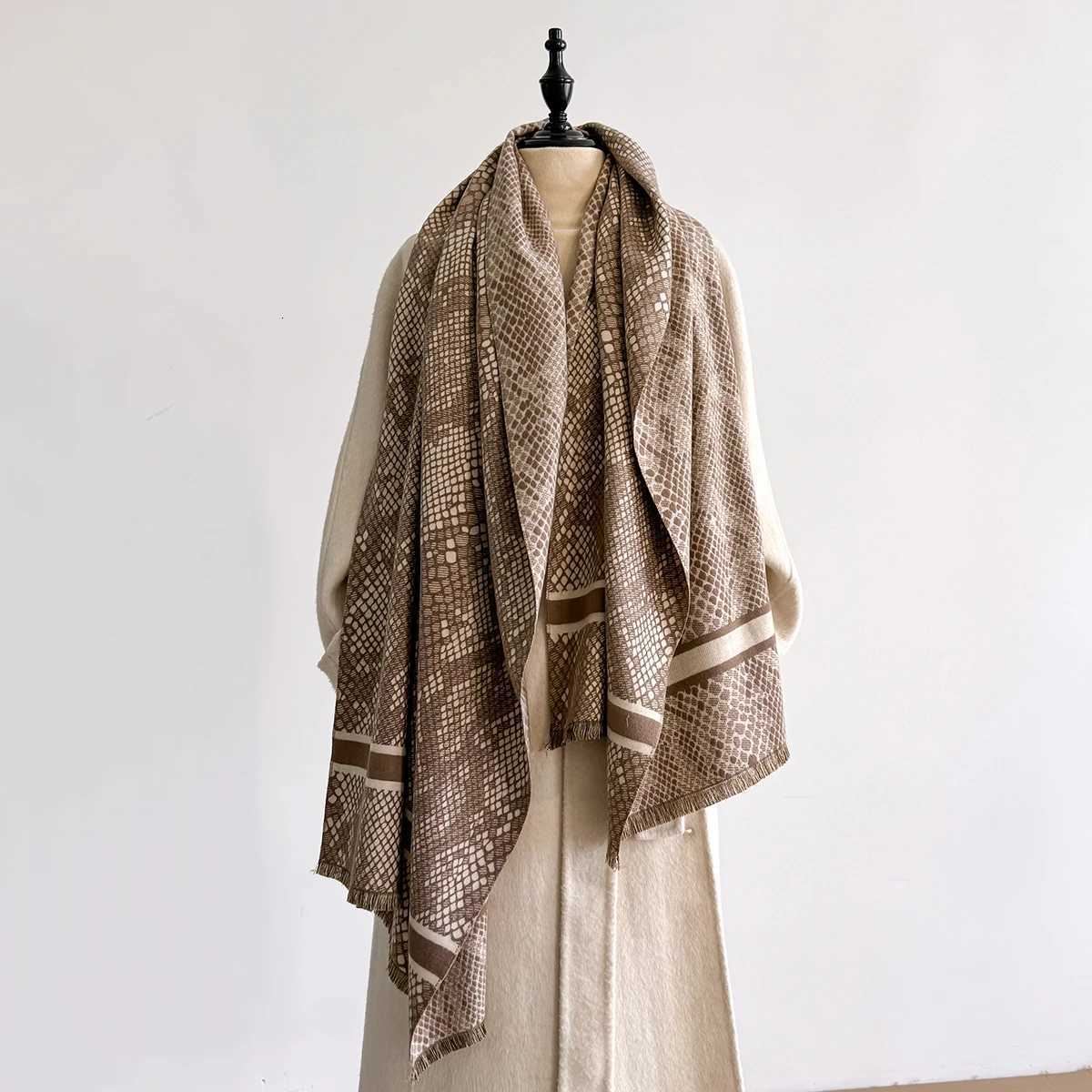 Winter Wens Cashmere Leopard Print DoubleSided Scarves Elegance Shl Warm Fem Outdoor Fashion Accory Scraf Y250918