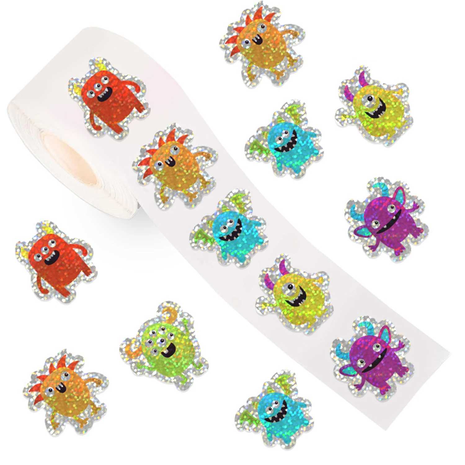 100500pcs Laser Monster Halloween Stickers Party Halloween Gift Wrapping Label Scrapbook Cartoon Stationery Stickers C250918